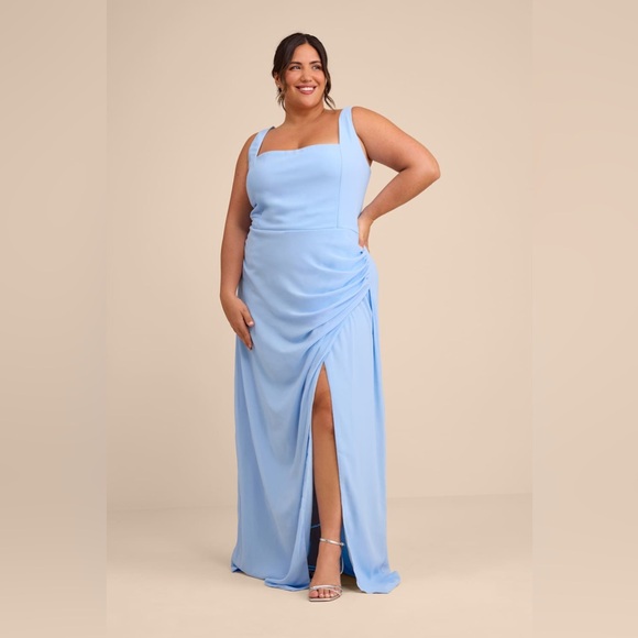 LULU'S Glamorous Disposition Light
Blue Ruched Maxi Dress - Picture 8 of 8